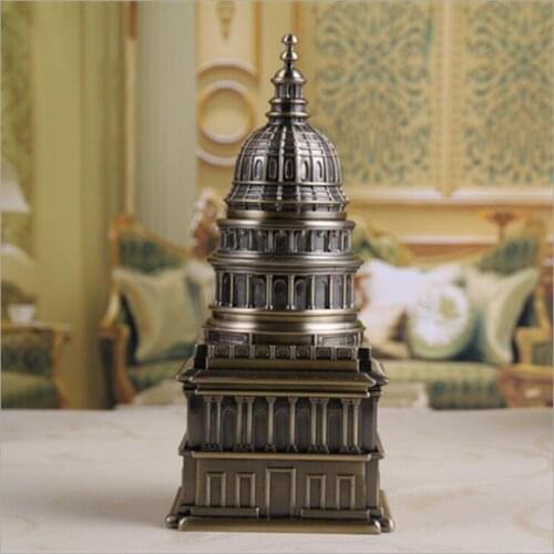 Europe Building White House metal automatic toothpick box toothpick holders cotton buds holder YQT049