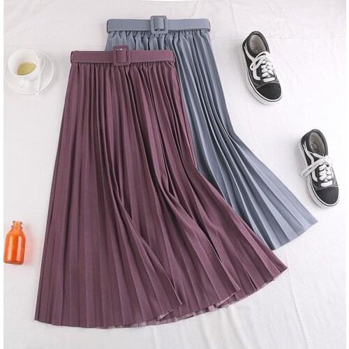 Women Pleated Skirt Ladies Elegant High Waist Half-length Skirt Fashion Casual Skirts on Spring Summer of 2021 Hot Sale