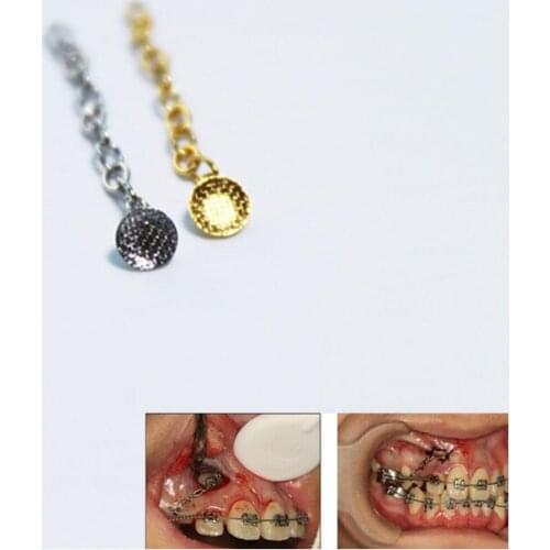 2 Pcs Dental Orthodontic Button Chain Lingual Traction Chain Clinic Orthodontic Lingual Chain Mesh Oral Tool Dentistry Supplies