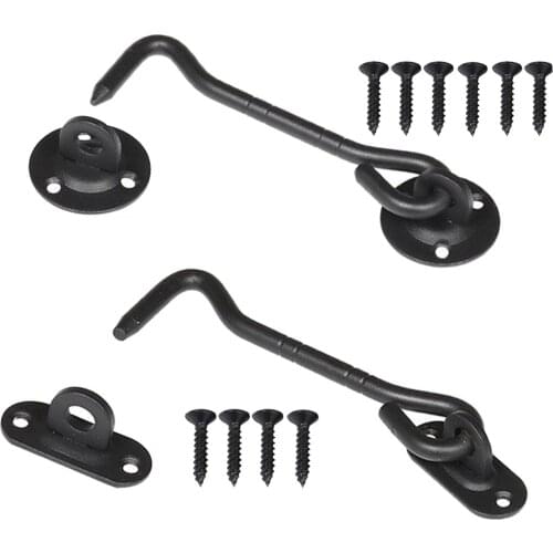 1PC 4' Steel Barn Door Lock Cabin Hook Eye Latch Privacy Hook for Garage Swivel Window Shed Shutters Rustic