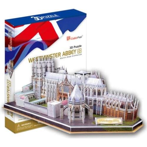 T0442 3D Puzzles Westminster Abbey Manual simulation DIY Building Paper Model kids Creative gift Children Educational toys