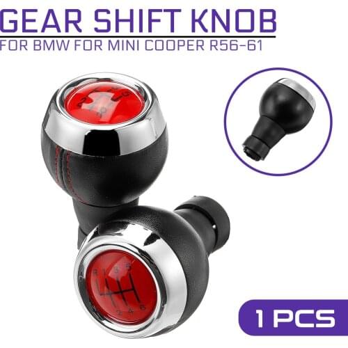 5/6 Speed PU Leather Cover Red Stick Manual Gear Shifter Car Gear Shift Knob For BMW FOR MINI COOPER R56 R57 R58 R59 R60 R61