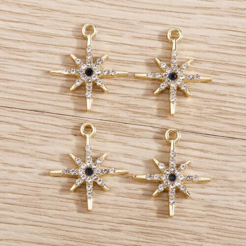 5pcs 16*19mm Crystal Star Charms for Jewelry Making Alloy Pendants DIY Necklace Bracelets Earrings Handmade Crafts Jewelry