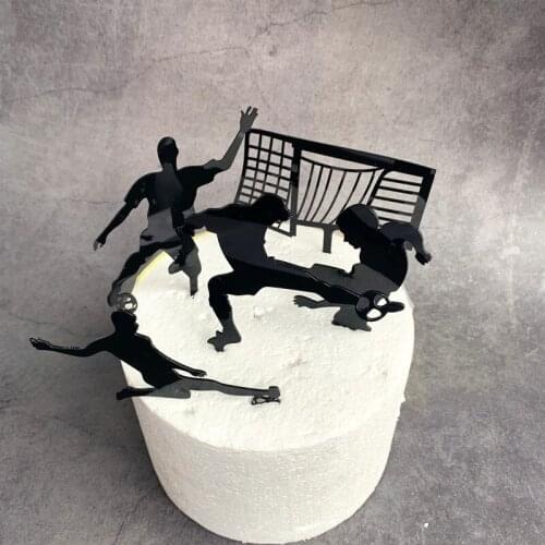 Acrylic Football Cake Topper Sports Theme Soccer Cake Topper Flags For Boys Birthday Sports Party Cake Decorations Baby Shower