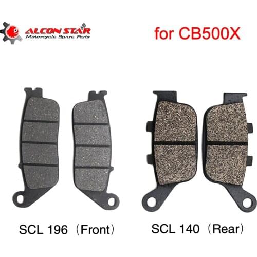 Alconstar- 2 Pairs Motorcycle Disc Brake Pads Fit for Honda CB500X CB 500X 2014 2015 Motorcycle Front and Rear Brake Pads Set