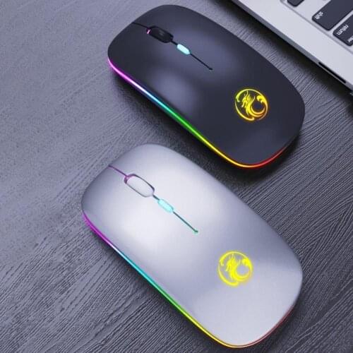 IMICE Silent LED Wireless Mouse Bluetooth RGB Rechargeable Mouse Wireless Computer Backlit Ergonomic Gaming Mouse For Laptop PC