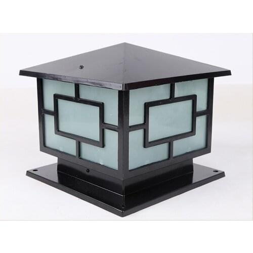 Bronze antique brass landscape japanes black classic outdoor waterproof outdoor door on top wall post light bollard lamp