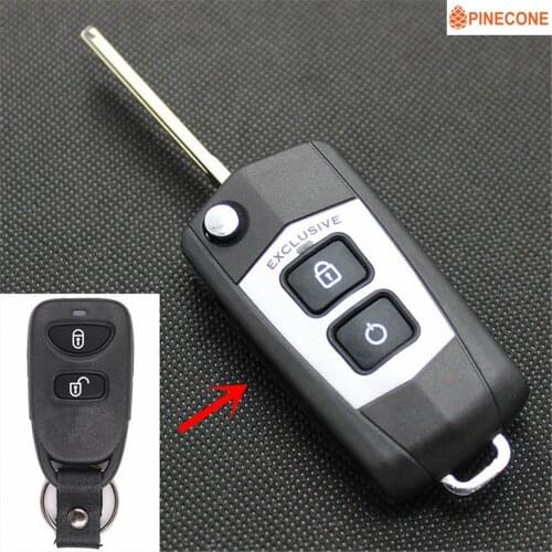 PINECONE Key Case for KIA FORTE Vhicle 2 Buttons Uncut Brass Blade Modified Remote Blank Car Key Shell Cover Fob