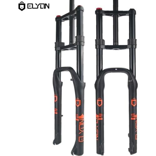 ELYON MTB Bicycle Fork 26 Inch Snow Beach Bike Fat Fork Straight Tube Shoulder OIL Air Fork 26''*4.0'' QR Suspension Forks 135mm