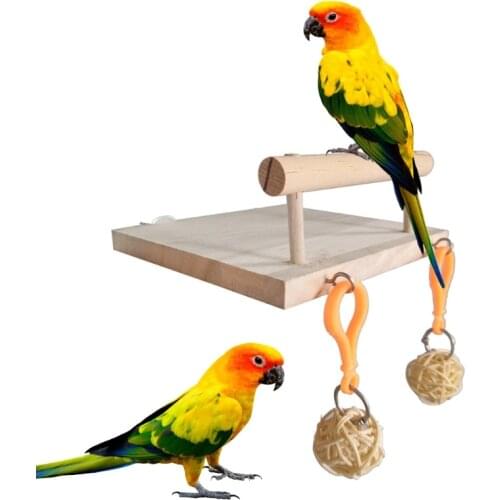 Bird Perch Stand Platform Natural Wood Playground Paw Grinding Beak Clean Pecking for Pet Parrot Budgie Cage Accessories