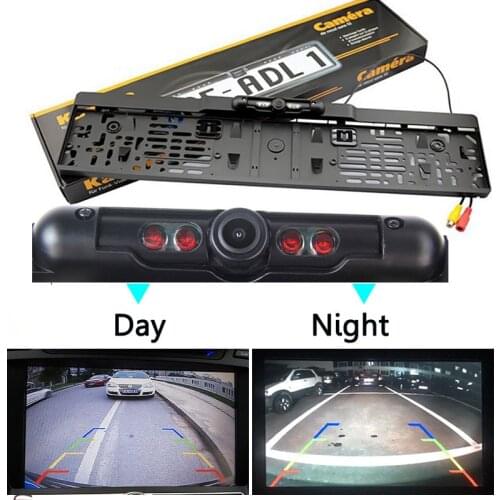 License Plate Frame Backup Camera IR/LED Night Vision Car Rear View Camera with 170° Viewing Angle Waterproof Backup Came