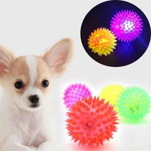 Colorful Lighting Ball Dog Toys Pet Soft Rubber Squeaky Chew Molar Puppy Bite Resistant Teeth Clean Cat Pets Hedgehog Balls Toy
