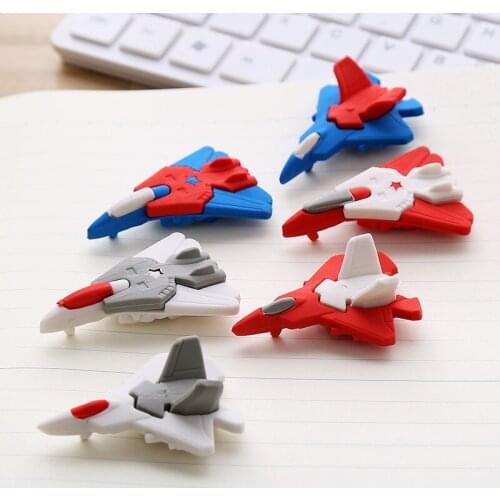 20 PCs Aircraft Shape Eraser Cute Cartoon Toys Removable DIY Rubber Prizes for Primary School Students Gifts