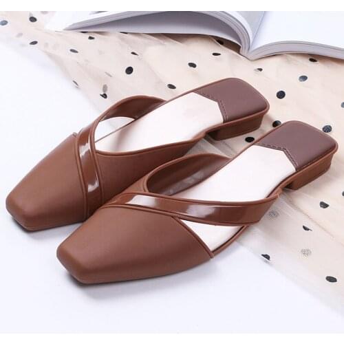 Summer fashion women shoes sandals non-slip flat heel casual ladies slipper new outdoor low heel square heel zapatos de mujer