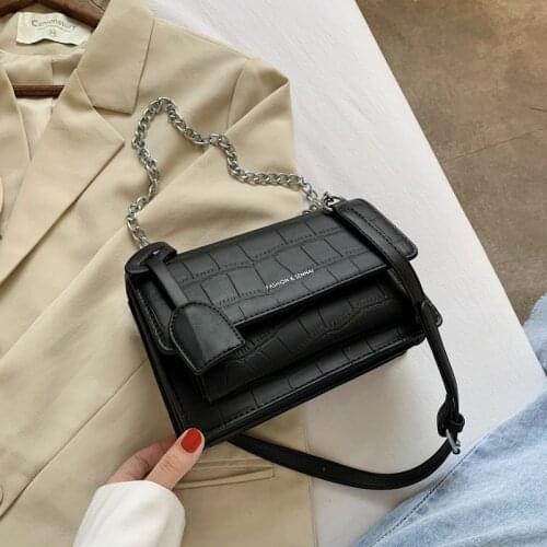 Fashion Chain Bag Ladies Messenger Bag Casual Shoulder Bag Small Square Bag Mobile Phone Bag Solid Color Female Bag Wallet