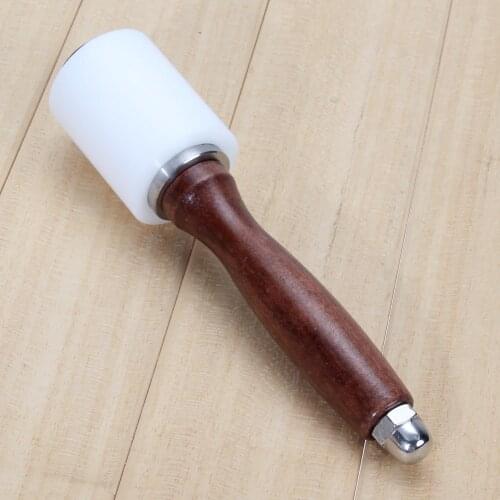 Leather Carving Hammer DIY Craft Cowhide Punch Cutting Nylon Hammer Tool with Wood Handle Leathercraft Carving