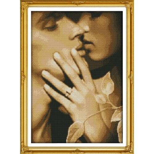 Nostalgic lovers cross stitch kit people 18ct 14ct 11ct count print canvas stitches embroidery DIY handmade needlework