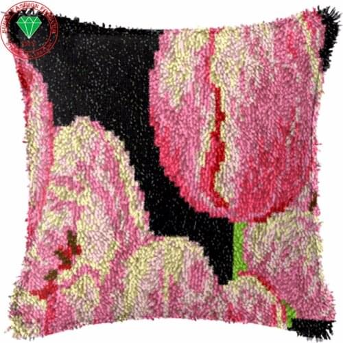 Needlework diy pillowcase embroidery Flower Lily Handmade carpet sets for embroidery stitch thread Stitch Threads for embroidery