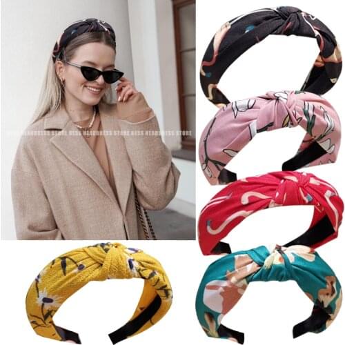 New Fashion Womens Hairband Knotted Cross Turban Hair Bands Leopard Printing Headband Women Bowknot Hair Hoop Hair Accessories