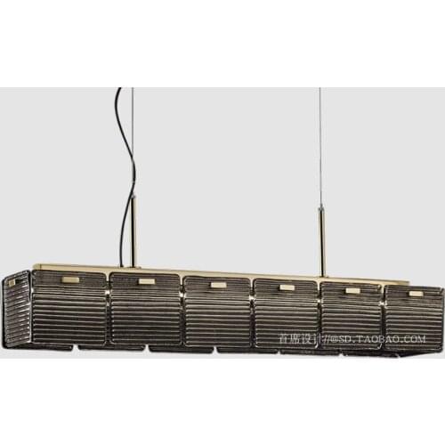 Office business studio black and white gray decoration simple fashion creative long restaurant Italian chandelier