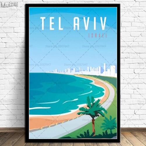 Posters and Prints World Travel Taksim Tel Aviv Canada London Wall Art Poster Canvas Painting Pictures for Home Decoration
