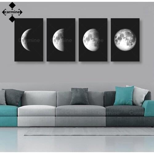 Conisi Moon Poster Abstract Moon Phase Change Canvas Painting Astronomy Satellite Poster and Print Modern Picture for Decoration