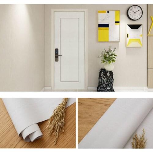 White Wood Stripe DIY Decorable Films PVC Self-adhesive Home Furniture Renovative Wall Stickers Wood Peel and Stick Wallpapers
