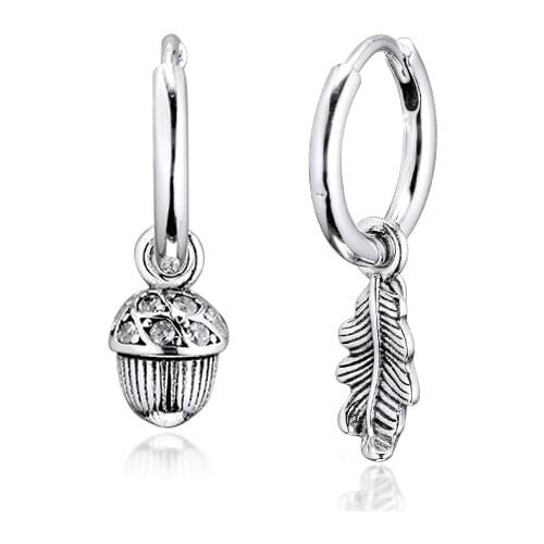 Acorn & Leaf Hoop Earrings 925 Sterling Silver Jewelry For Woman Make up Fashion Female Earrings Party Jewelry