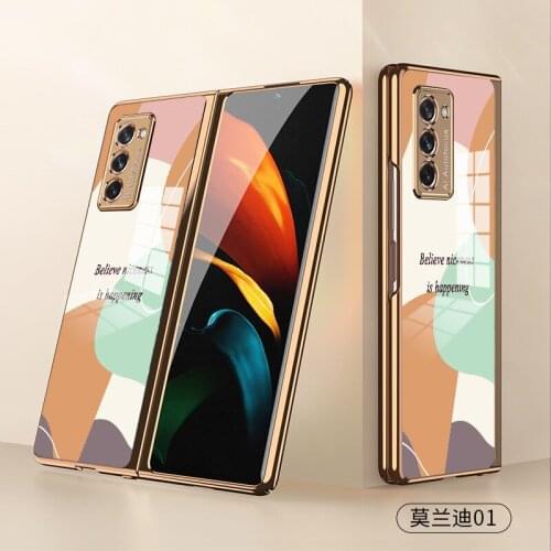 Plating Glass Case For Huawei Mate X2 Case Full Protection Cover For huawei mate x2 5G Flip Shockproof Mobile Phone Cases