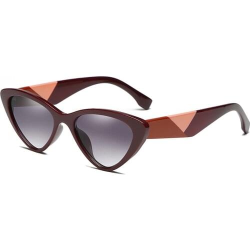 Stylish Cat Eye Sunglasses Women 2020 Retro Triangle Small Unique Design Temple Sun Glasses Trend Ladies Shades Feminino UV400