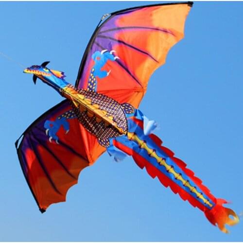 Outdoor Colorful 3D Dragon Flying Kite with 100m Tail Line Children Kids Toys