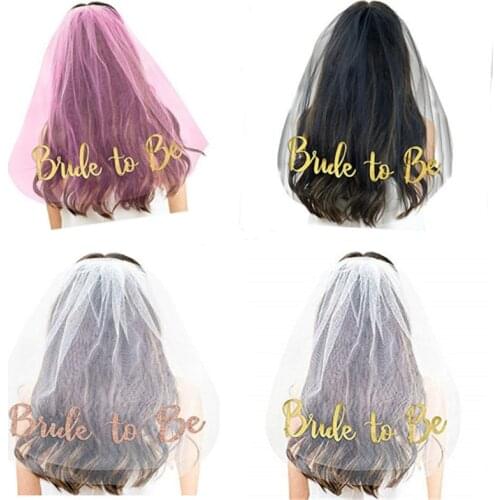 1pcs bride to be bronzing letter veil wedding decoration hen party gift bride show party decoration bachelorette party-C