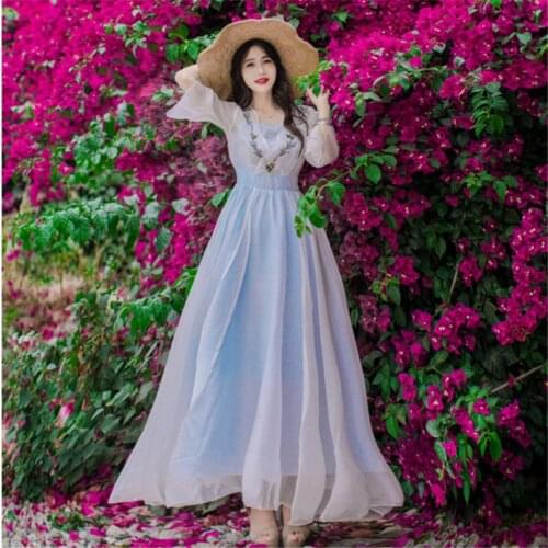 New High Quality Explosions Leisure Elegant embroidery Dresses Women lace spring Casual Shirt Dress