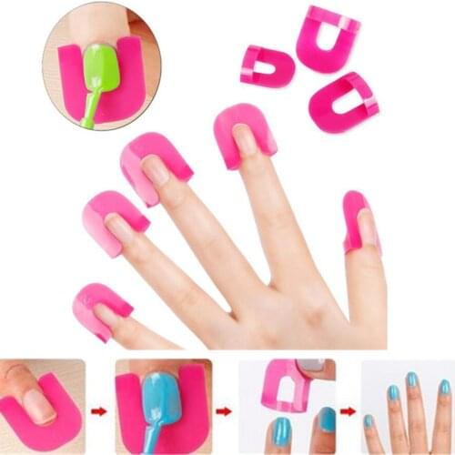 10 Sizes 26PCS Nail Protector Tool To Keep Nail Polish From Spilling Nail Polish Edge Anti-Flooding Plastic Template Clip
