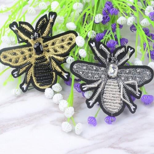 10pcs bling gold spider crystal rhinestone Five-pointed Animal design patches sequined shoes/hats/bags applique iron on moti