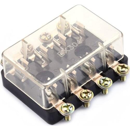 4 Way Fuse Box DC 12V - 32V Circuit Car Trailer Auto Blade Fuse Box Block Holder For AGC & JSO Fuses 2021 New