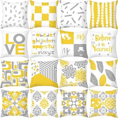 45*45cm Geometric Pattern Cotton Linen Throw Pillow Cushion Cover Car Home Sofa Bed Decorative Pillowcase With Stuffing Pillow