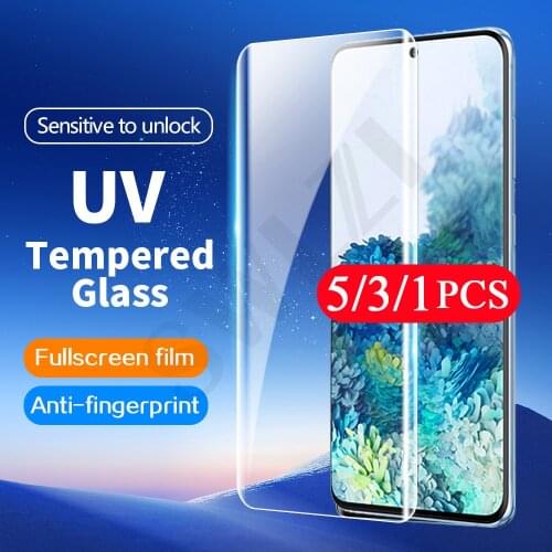 5/3/1Pcs 9D for Samsung Galaxy S21 S20 note 20 Ultra 10 S10 S9 S8 plus UV tempered glass phone screen protector protective film