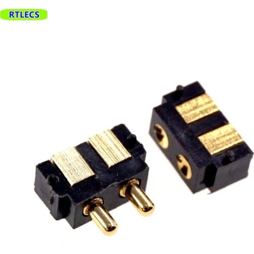 5 pcs Spring Loaded Pogo pin connector 2 PIN Right Angle Surface Mount SMD Strip Male Female Target Concave SMT Pitch 2.5 mm