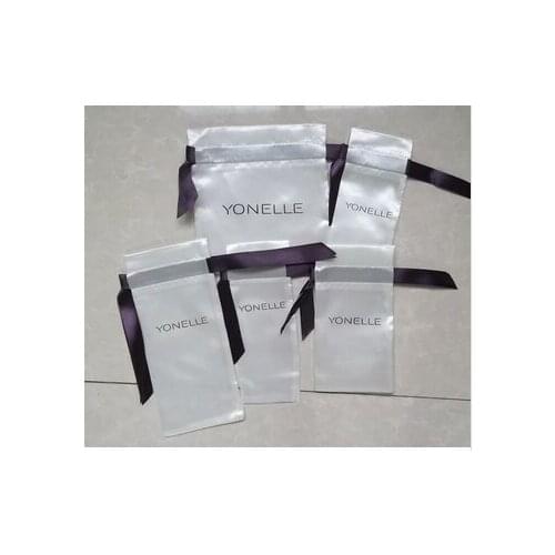 Satin drawstring jewelry pouch bag 100pcs 20*20cm Satin gift bags custom logo and free shipping for jewelry gift storage