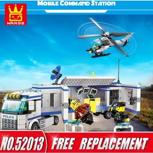 WANGE Block Toys City Police Series Mobile Command Station 395pcs Bricks DIY Educational Kids Toys Children Gifts NO.52013
