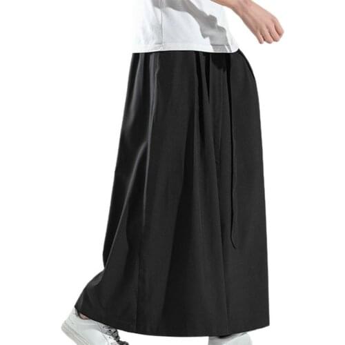 Pants Men Solid Color Chinese Style Quick Drying Flare Pants Men Wide Leg Hip Hop Oversize Pants Sweatpants Oversize Pants