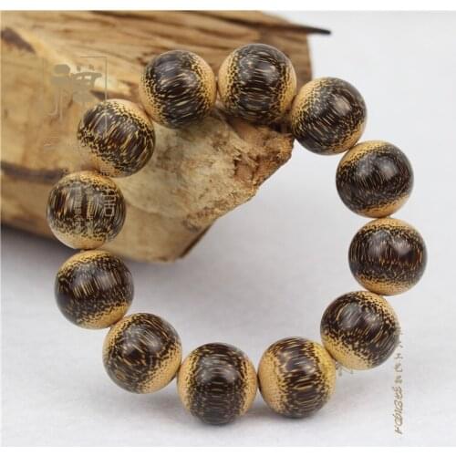 Boutique hand polished bamboo carving bracelets 20mm full grain gold dragon bamboo Tibetan roe 108 hand string beads