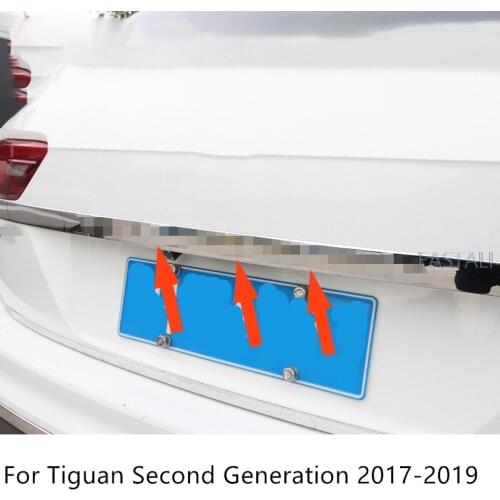 For Tiguan Second Generation 2017-2019 Rear Trunk Lid Cover Trim Cover Styling Sticker Exterior Parts Car Exterior accessories