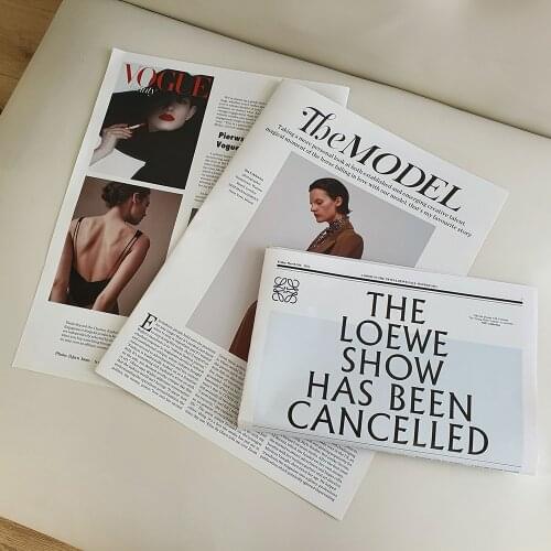 INS with English Newspaper Fashion Character Decorative Pictorial Model Hand Take Props Photography Flat Background Paper Decor