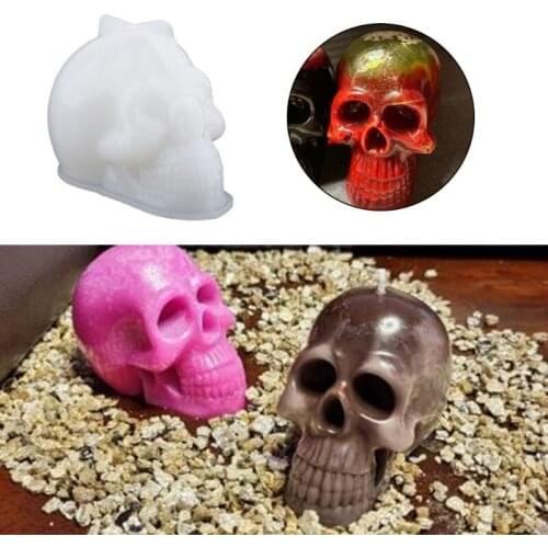 Skull Epoxy Resin Mold Halloween Candle Silicone Mould DIY Crafts Soap Plaster Casting Tool