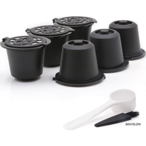 1/3/6Pcs Fit for Dolce Gusto Coffee Filter Cup Reusable Coffee Capsule Filters for Nespresso with Spoon Brush Kitchen