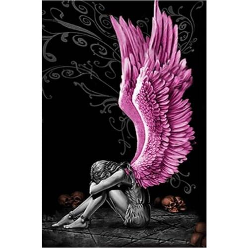 Painting By Number 40x50CM Crying Girl With Wings Figure DIY Wall Art Gift DIY Pictures By Numbers Canvas Kits Home Decoration