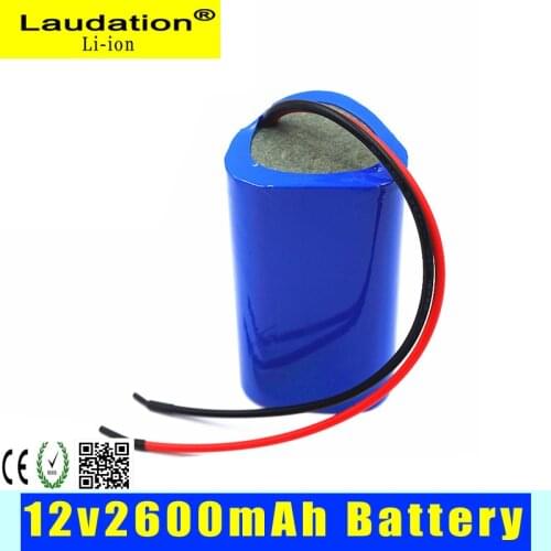Laudation 12V 2600mAh18650 Li-ion Battery Pack Speaker Discharge Rechargeable Battery LED / no audio Shippi Built-in 3S BMS