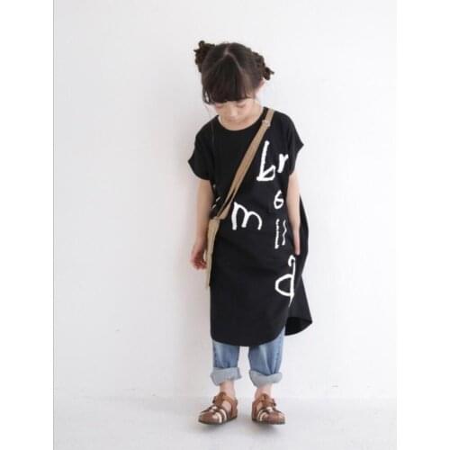 2021 Korea style girls dress fashion cotton shorts sleeve summer girls dresses